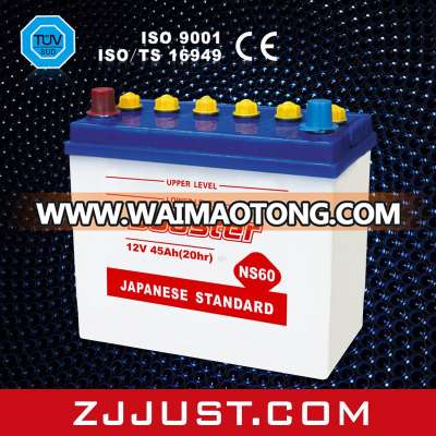 Car Battery Dry Charged Battery Storage Rechargeable Battery Ns60